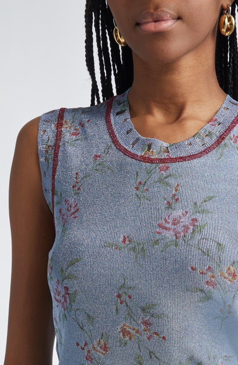 Rabanne Metallic Floral Shell, Alternate, color, 