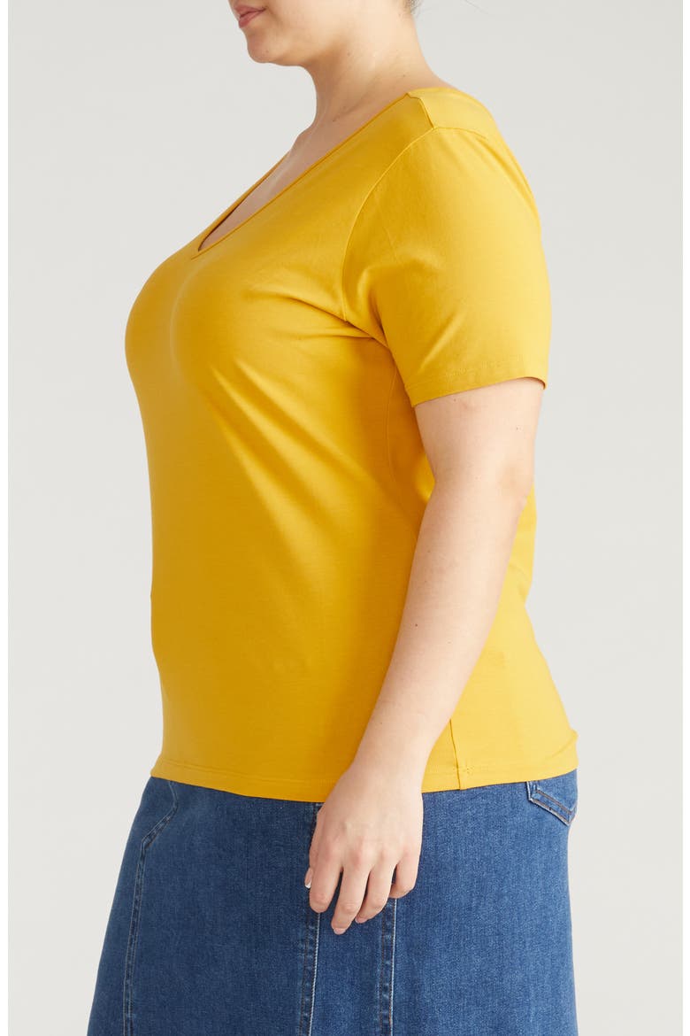 Double V-Neck T-Shirt, Alternate, color, GOLDENROD YELLOW