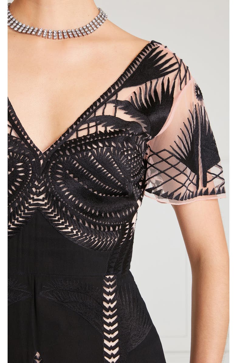 Temperley London Giselle Gown, Alternate, color, Black Mix