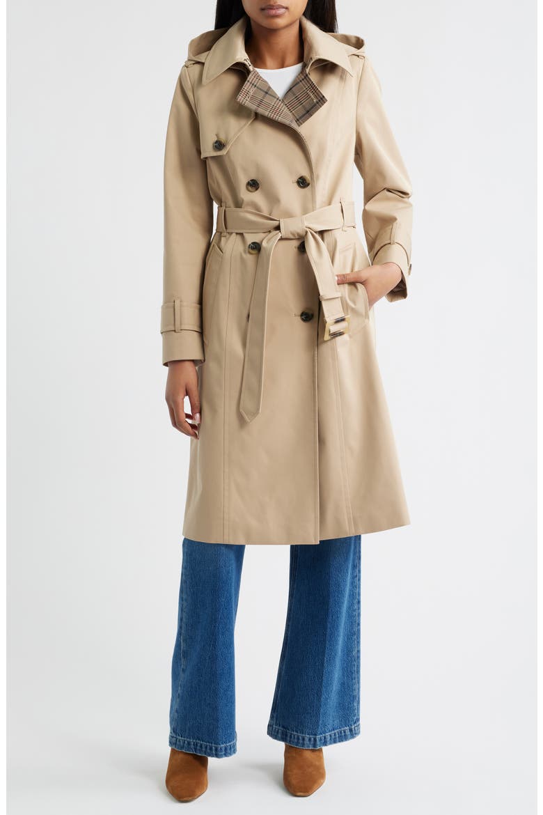 Heritage Trench Raincoat with Removable Hood, Main, color, STONE