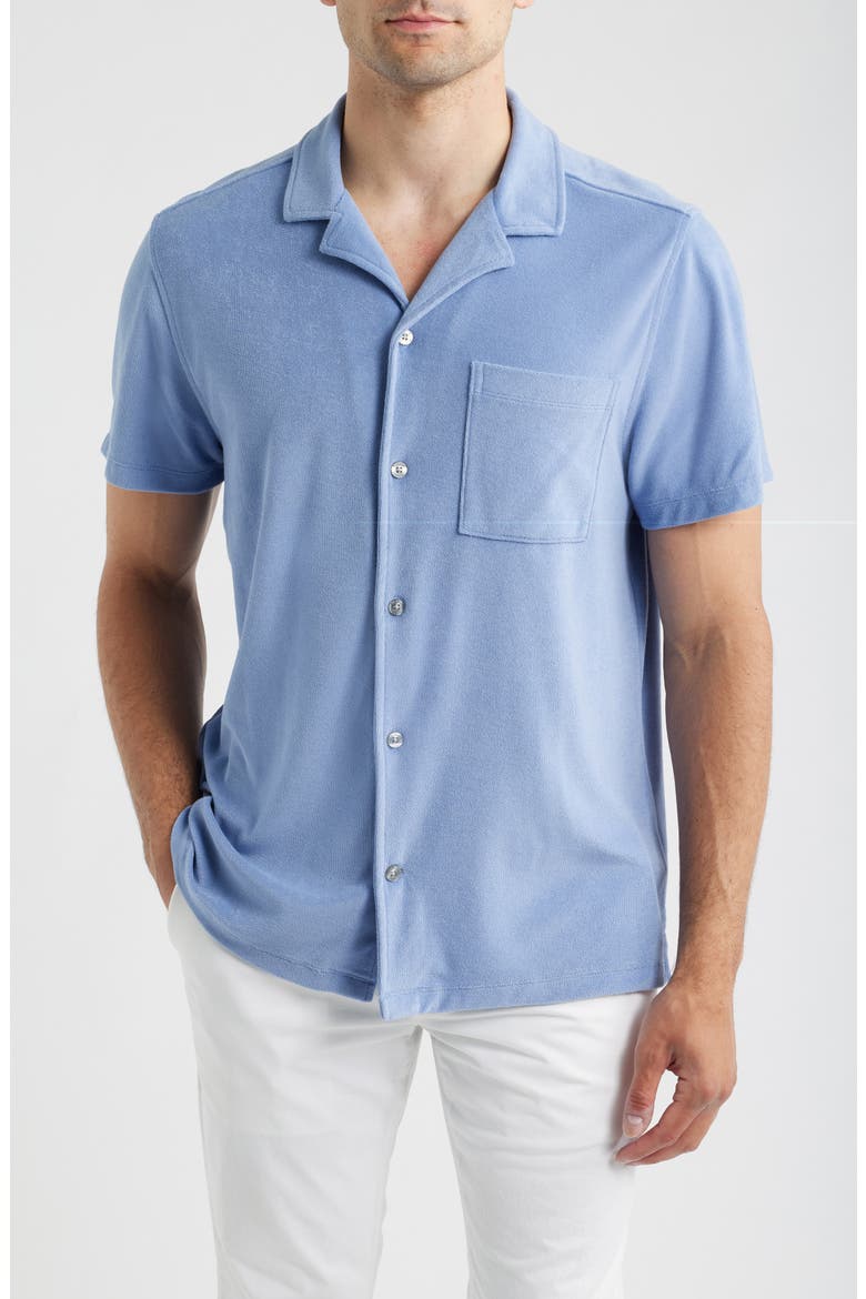 Terry Cloth Camp Shirt, Main, color, DESERT SPRING