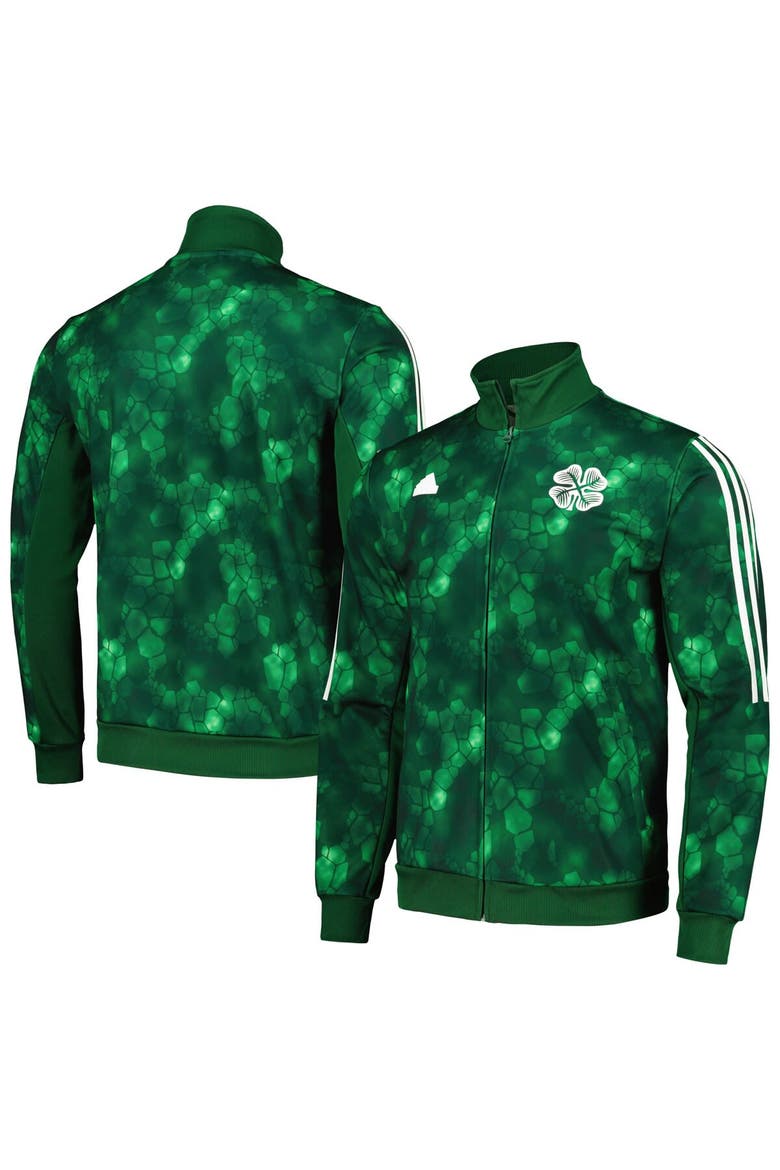 Men's adidas Green Celtic Lifestyle Full-Zip Track Top, Alternate, color, Green
