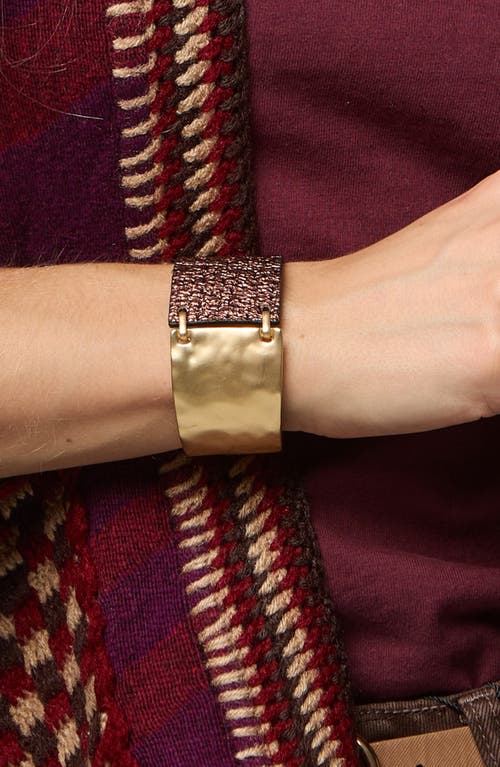 Saachi Hammered Metal & Faux Leather Bracelet In Multi