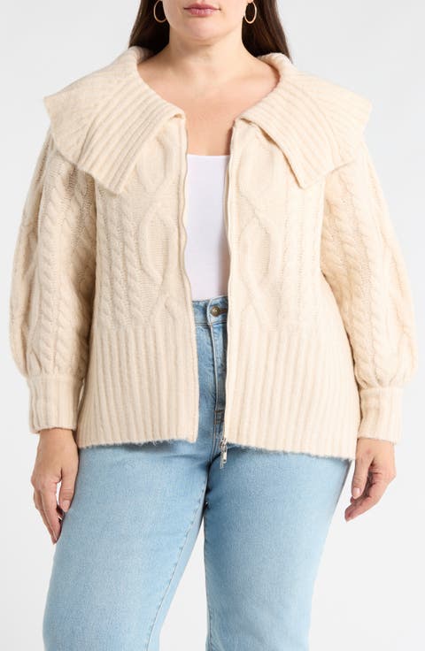 Mitchell Crop Zip Cardigan (Plus)