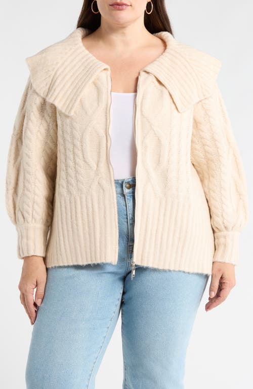 Sugarlips Mitchell Crop Zip Cardigan In White