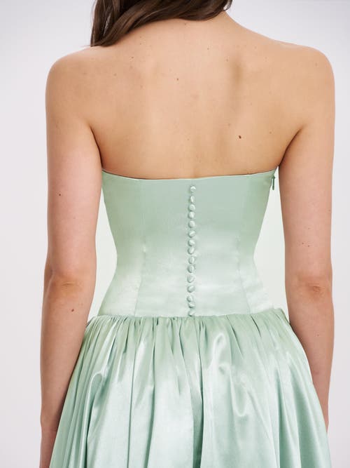 Miss Circle Women Lael Mint Green Back Button Trailing Gown In Green