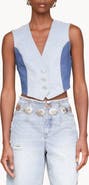 Avec Les Filles Colorblock Denim Vest