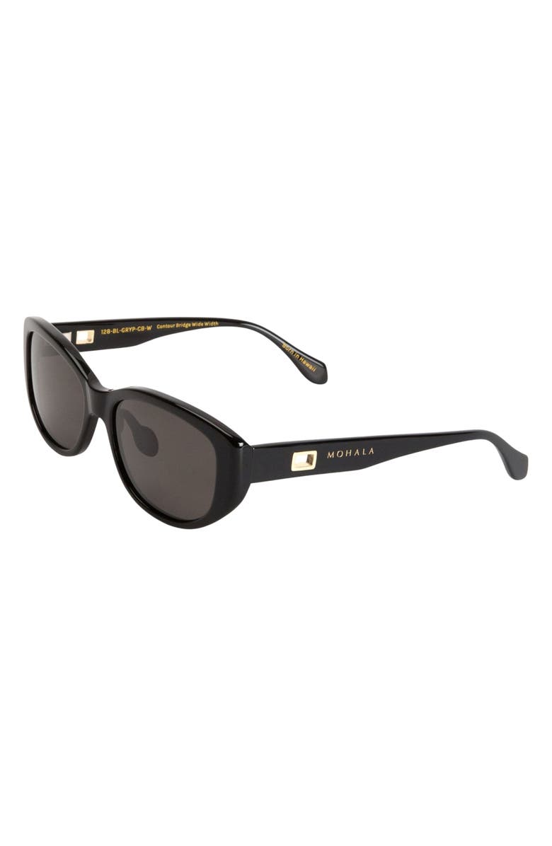 Mohala Eyewear Melialani Polarized ContourBridge<sup>™</sup> Oval Sunglasses, Alternate, color, Black Lava / Gray Lenses