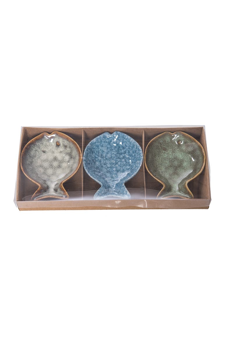 Fish Accent Dish Plates Set of 3, Alternate, color, Green