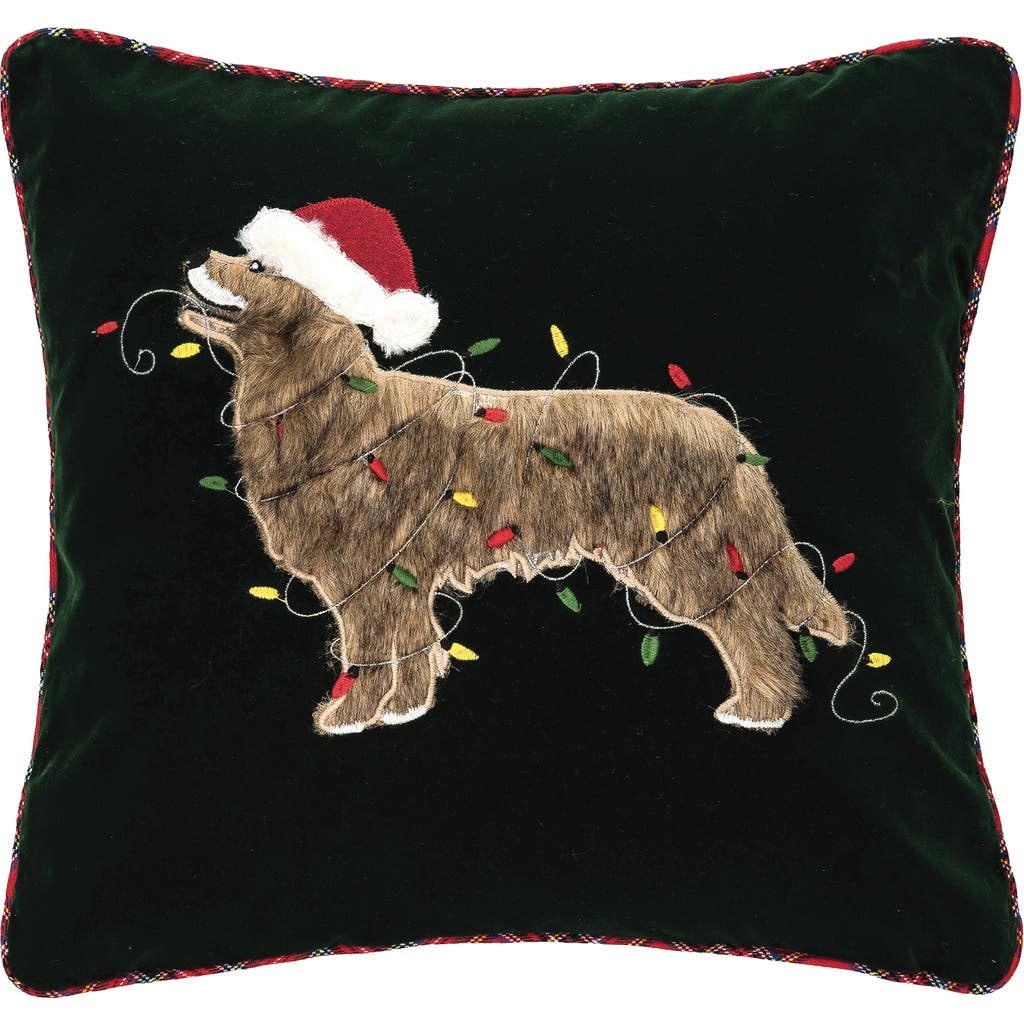 C & F Home C&f Home Dog With Light Embellished Christmas Throw Pillow, 18" X 18" In Black