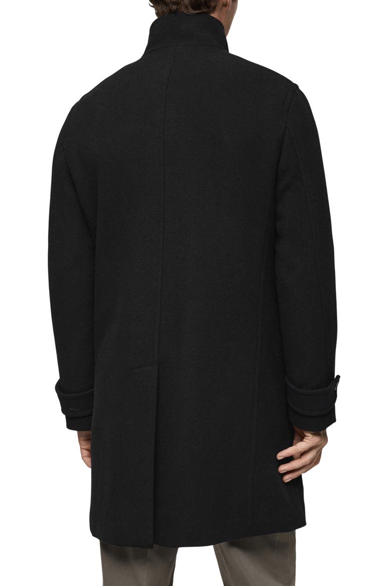 Wool Blend Felt Coat, Alternate, color, BLACK