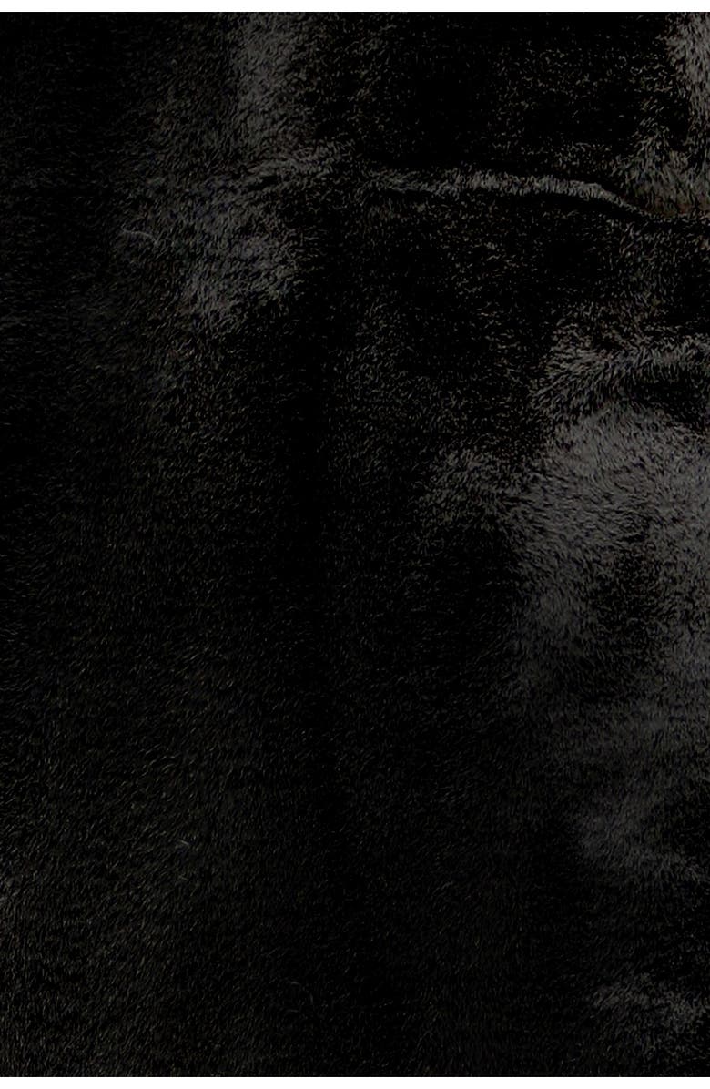 LUXE Faux Fur Rectangular Throw 3' X 5' - Black, Alternate, color, Black