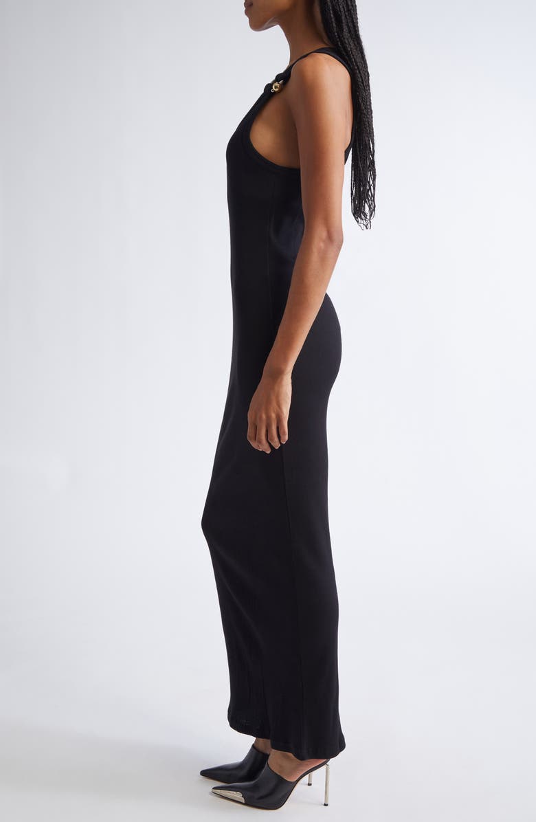 Jean Paul Gaultier Ring Detail Cotton Rib Tank Dress, Alternate, color, Black