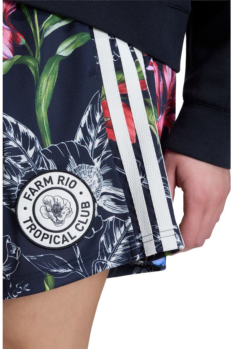 FARM Rio Floral Print Performance Shorts, Alternate, color, BLACK/CREAM WHITE/CRAFT GREEN