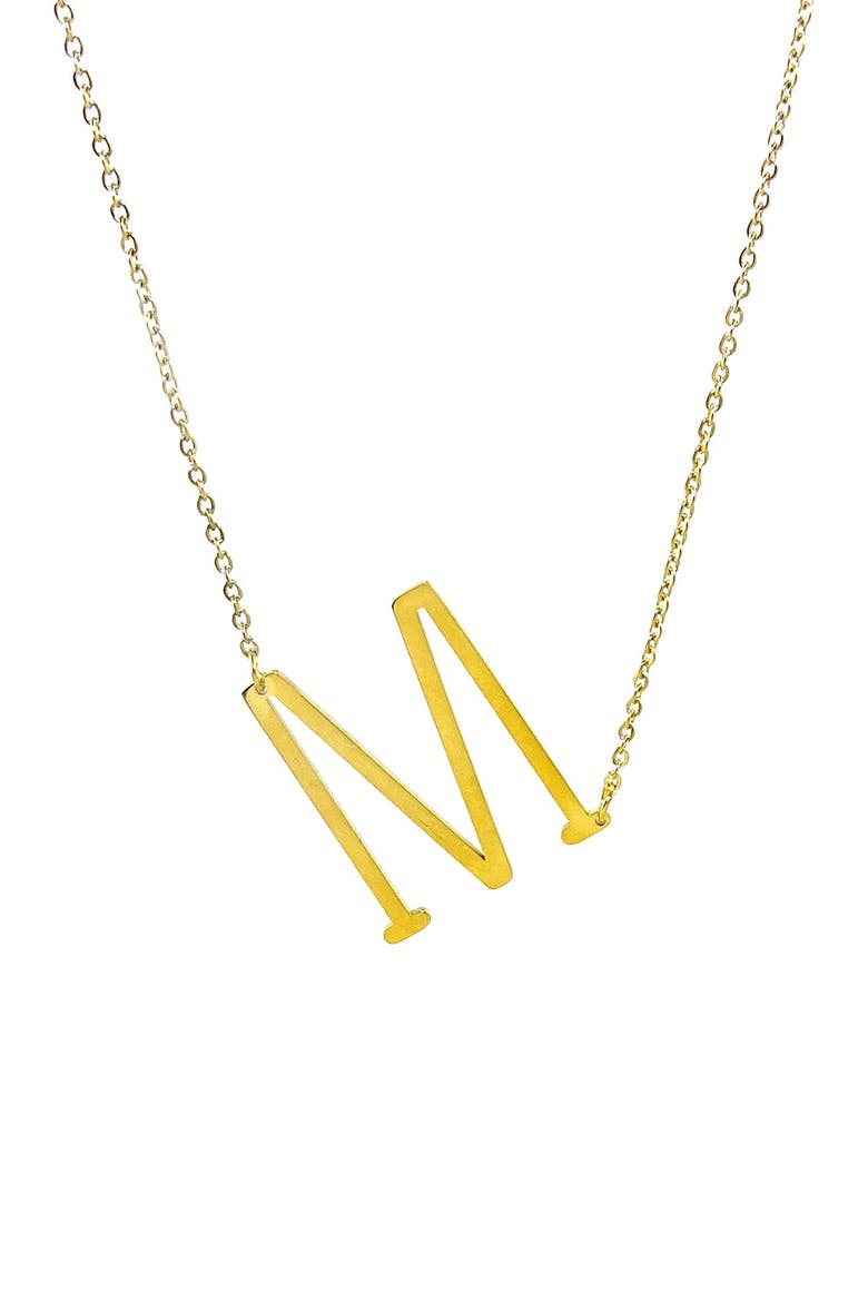 14K Gold Plated Initial Pendant Necklace with Gift Box - Multiple Letters Available, Alternate, color, YELLOW