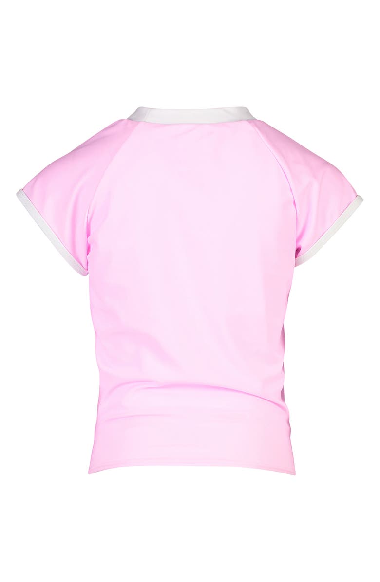 Snapper Rock Pink Tie Front Rashguard, Alternate, color,