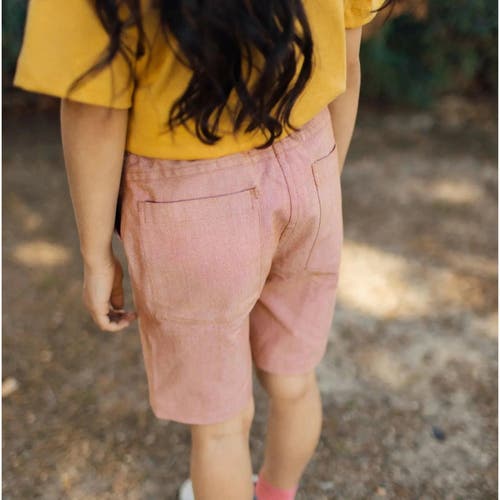 Jackalo Jules Shorts In Orange Chambray