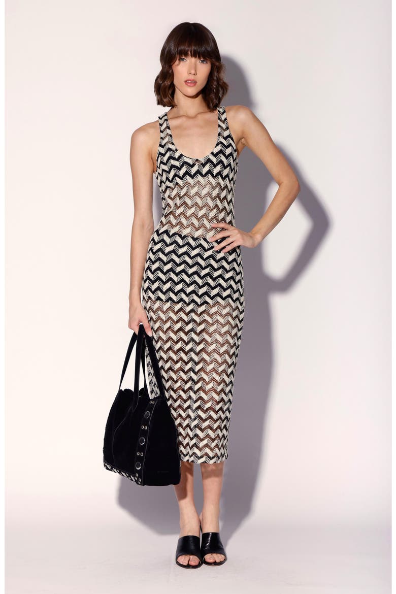 Naveah Chevron Knit Dress, Alternate, color, CREAM BLACK