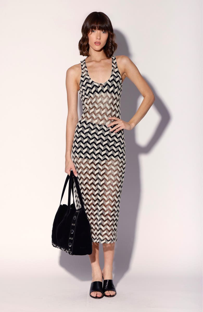 Walter Baker Naveah Chevron Knit Dress, Alternate, color, Cream Black