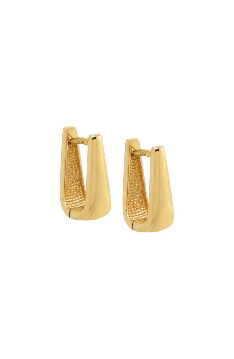 BY ADINA EDEN Solid Rectangular Graduated Huggie Earring 14K, Main, color,