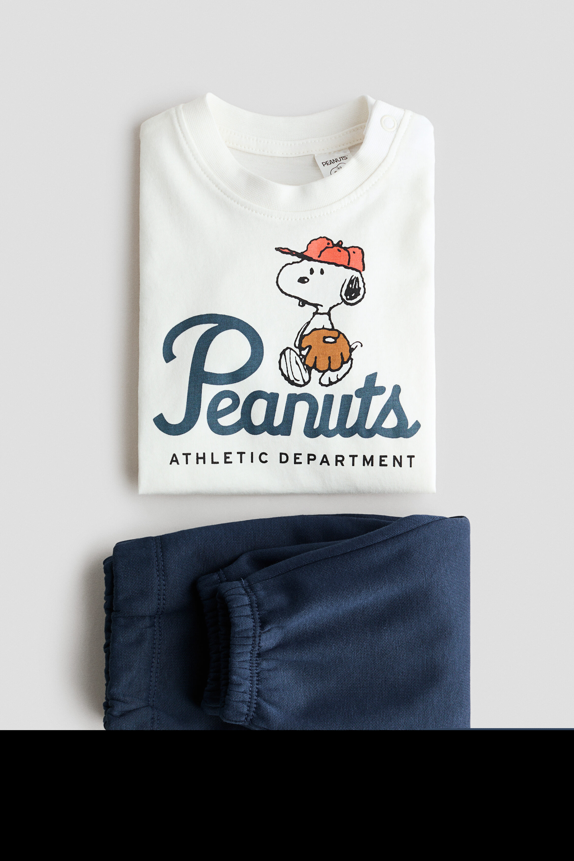 H&M 2-piece T-shirt And Joggers Set, Alternate, color, Navy Blue/Snoopy