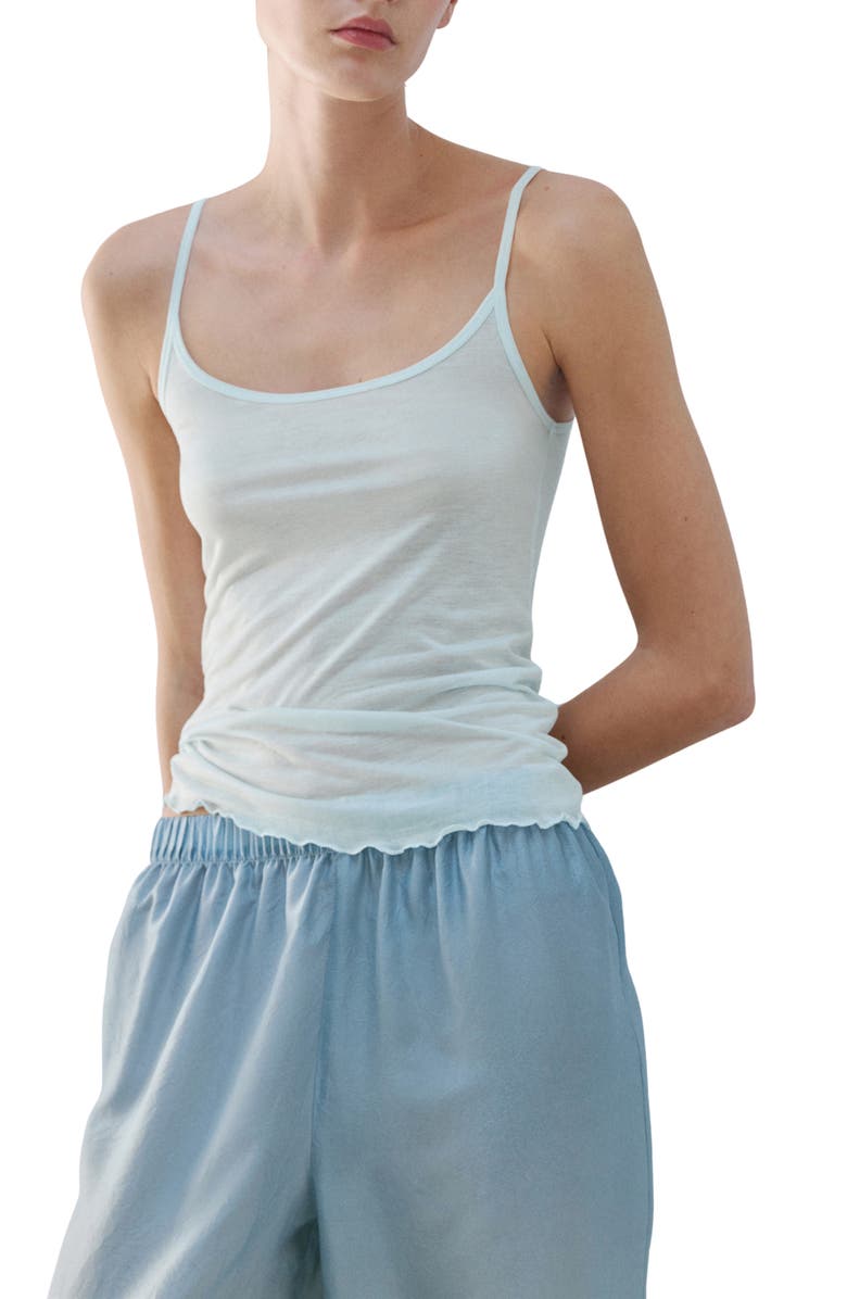 MANGO Microfiber Pajama Camisole, Main, color, Blue
