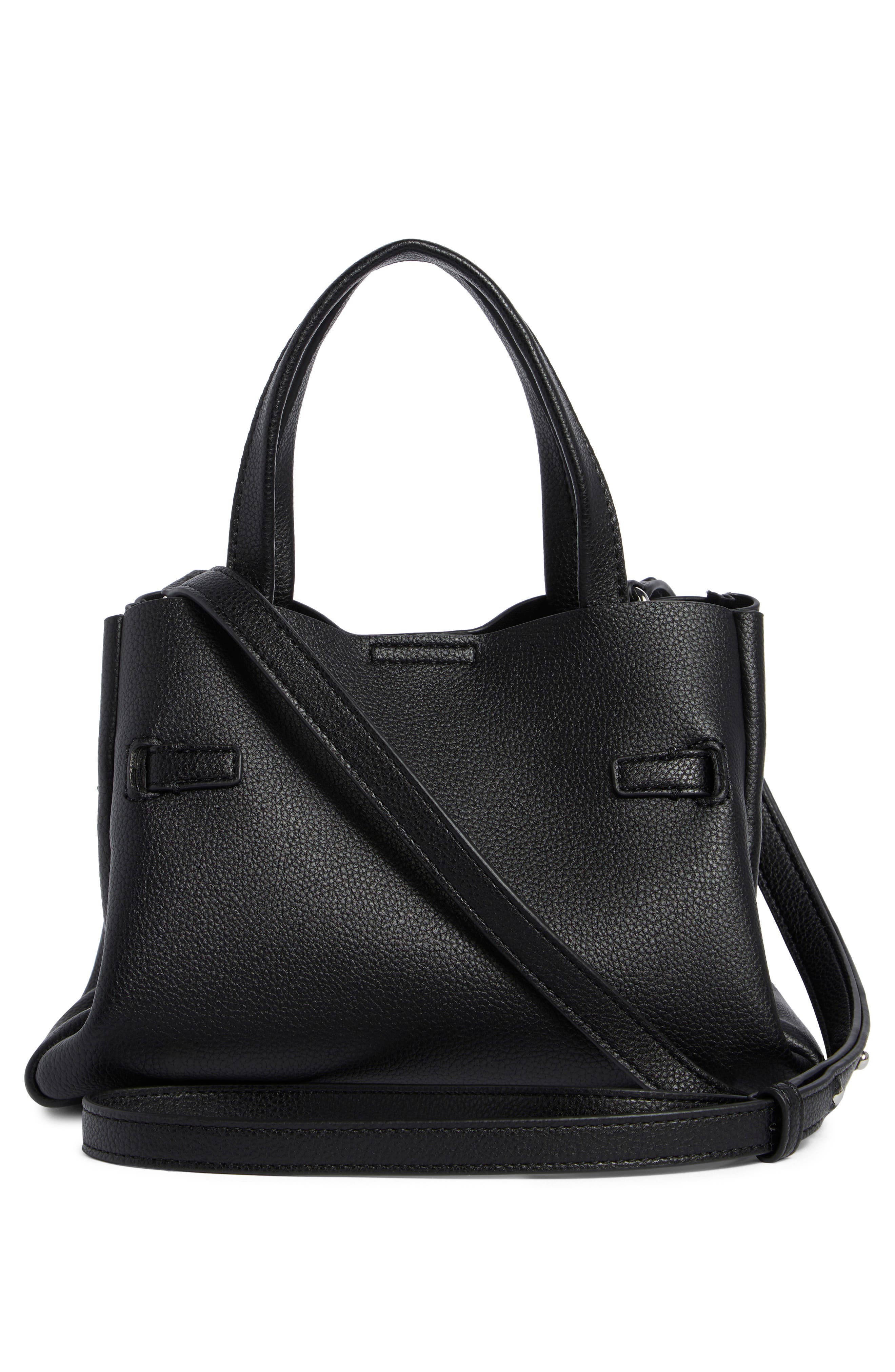 DKNY Bryar Small Satchel, Alternate, color, Black/ Silver
