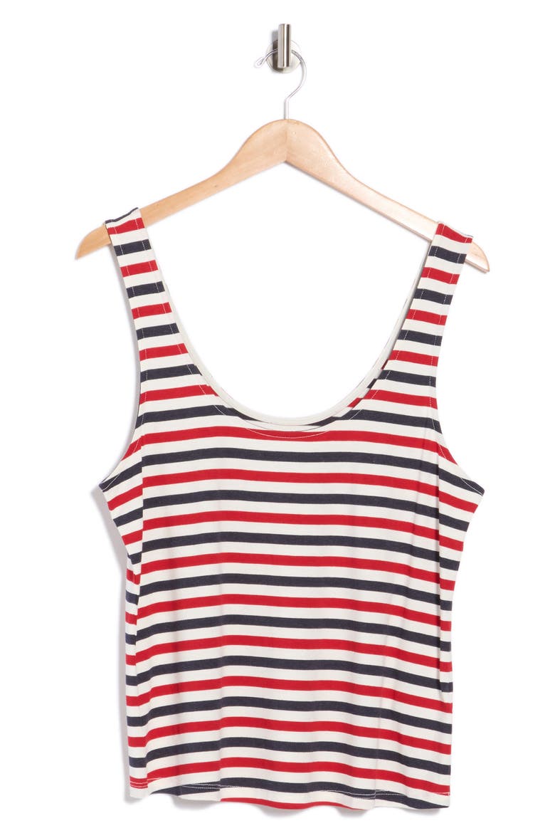 Sade Stripe Tank, Alternate, color, NATURAL/ RED / NAVY STRIPE
