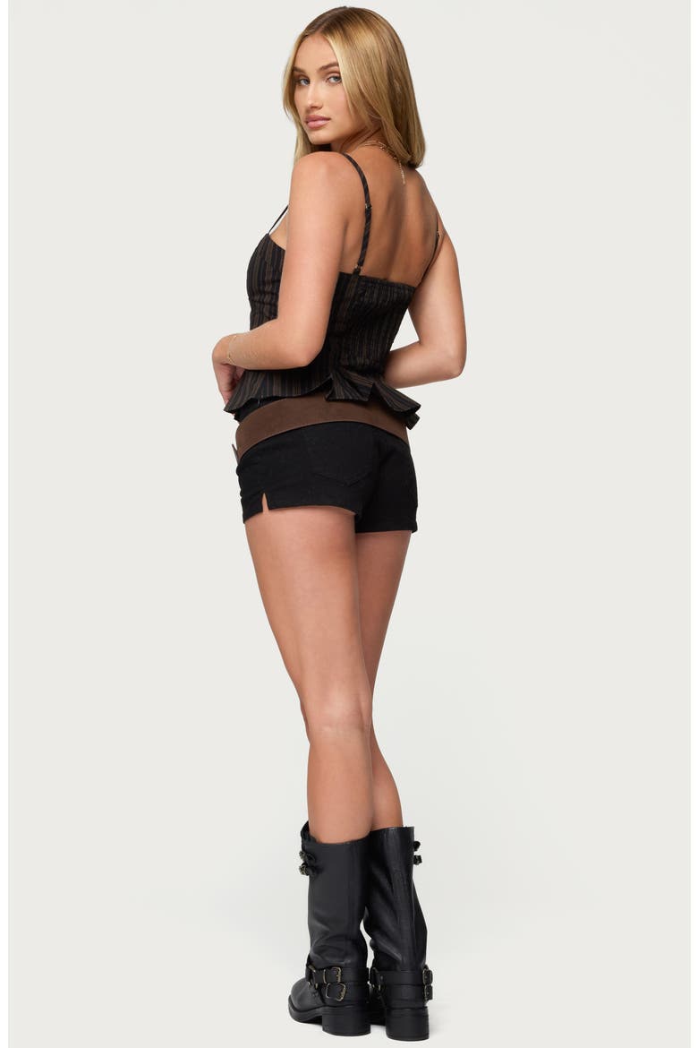 Kiya Stripe Peplum Camisole, Alternate, color, BLACK
