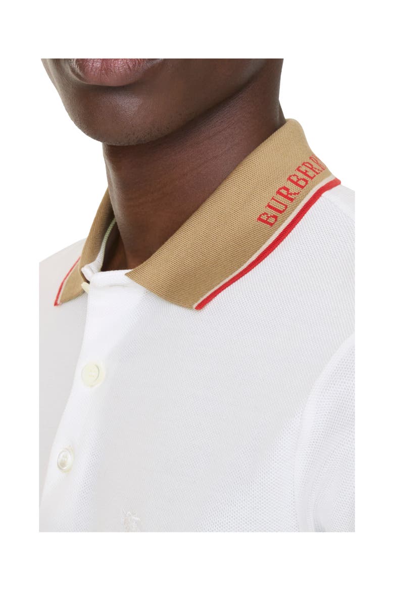 Logo Collar Cotton Polo Shirt, Alternate, color, Chalk white
