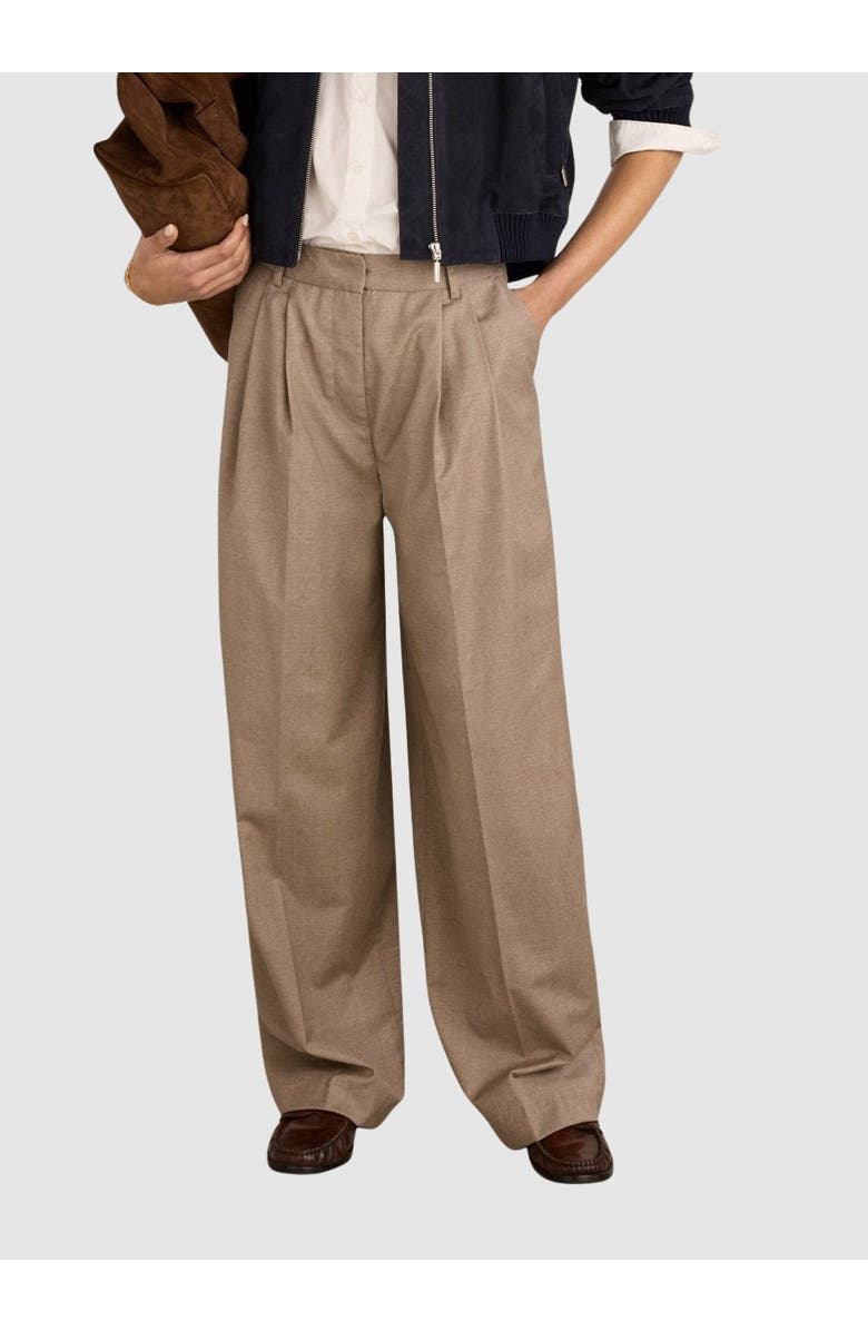 Baukjen Mika Cool Wool Wide Leg Trousers, Main, color, Natural