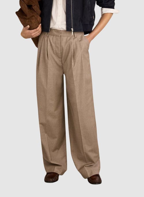 Baukjen Mika Cool Wool Wide Leg Trousers in Natural at Nordstrom, Size 8
