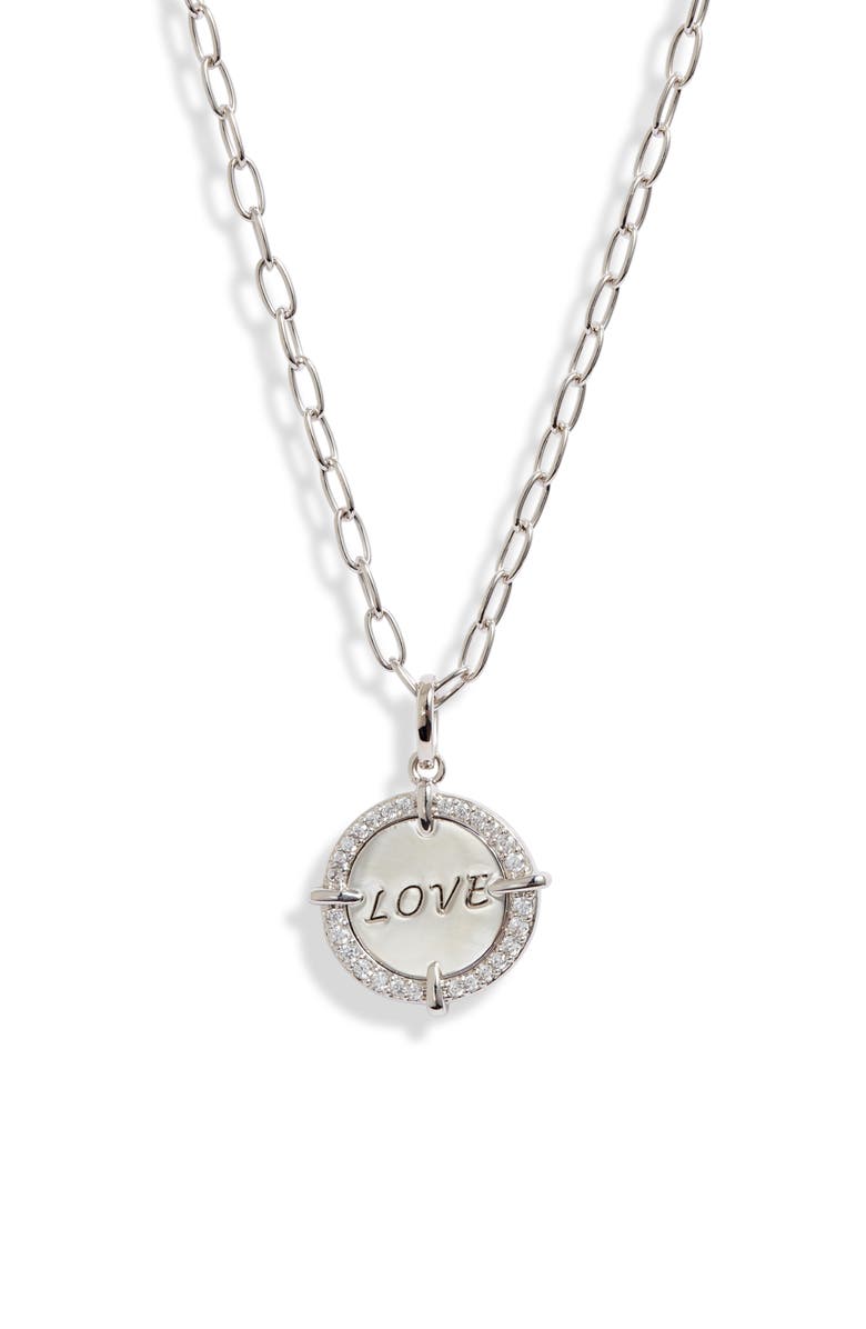Nadri Love Round Pendant Necklace, Main, color, 