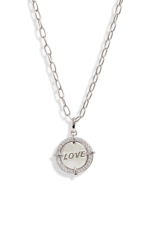 Love Round Pendant Necklace