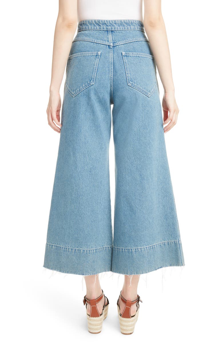Loewe Crop Wide Leg Jeans, Alternate, color, 