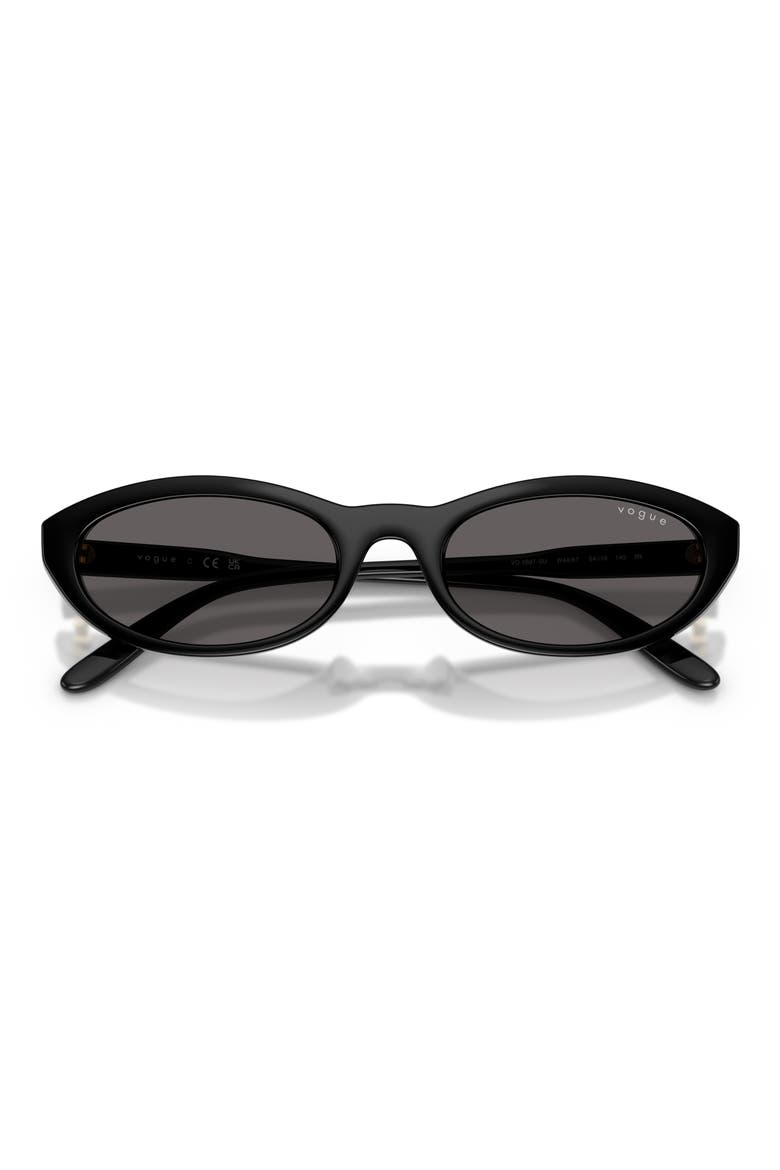 54mm Gradient Oval Sunglasses, Alternate, color, BLACK / BLACK SMOKE