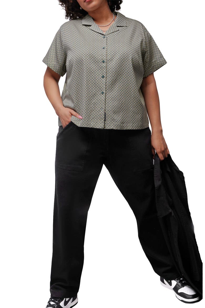 The Everyday Camp Button Up, Alternate, color, DIAMONDS FOREST