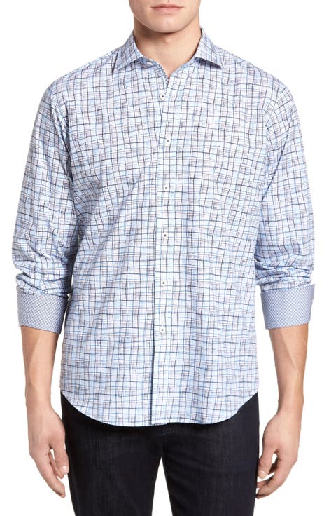 Regular Fit Grid Sport Shirt