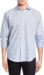 Bugatchi Regular Fit Grid Sport Shirt