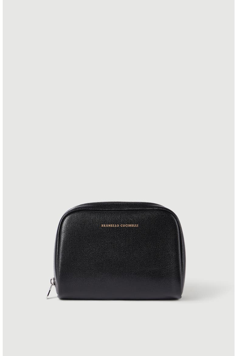 Grained leather slim beauty case, Alternate, color, Black