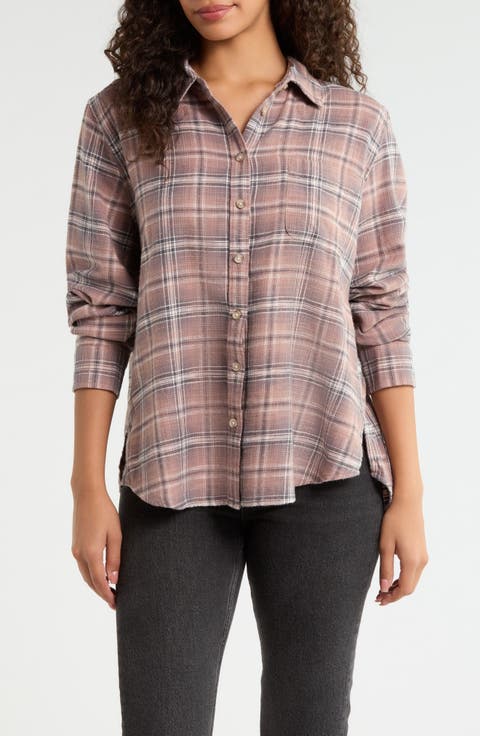 Plaid Button-Up Shirt