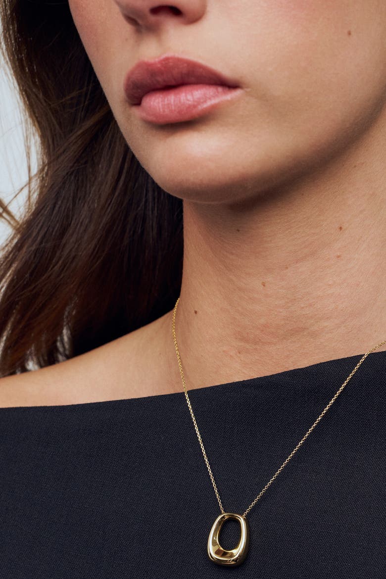 Necklace Borsa Pianura, Alternate, color, 18K Gold Plated