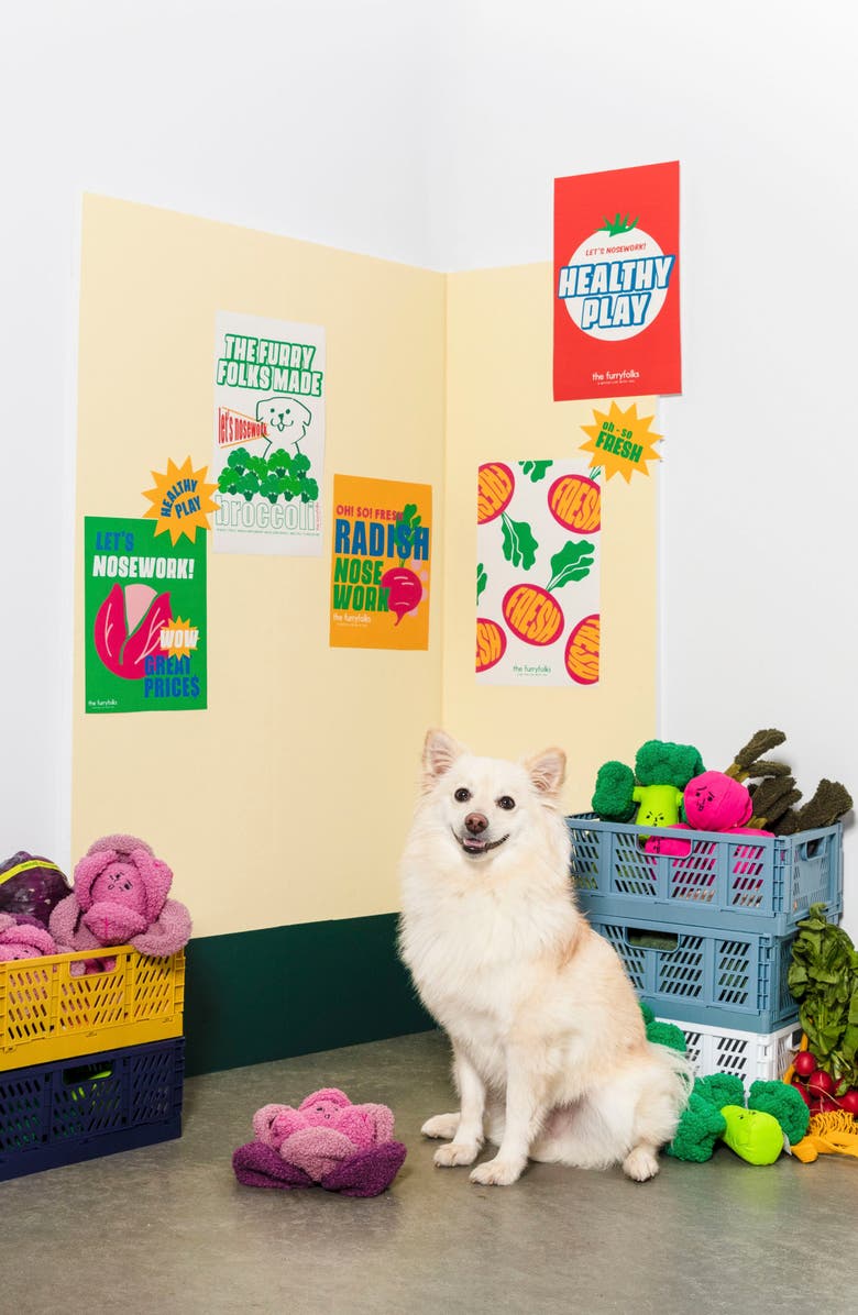 the furryfolks Red Cabbage Nosework Toy, Alternate, color, Pink