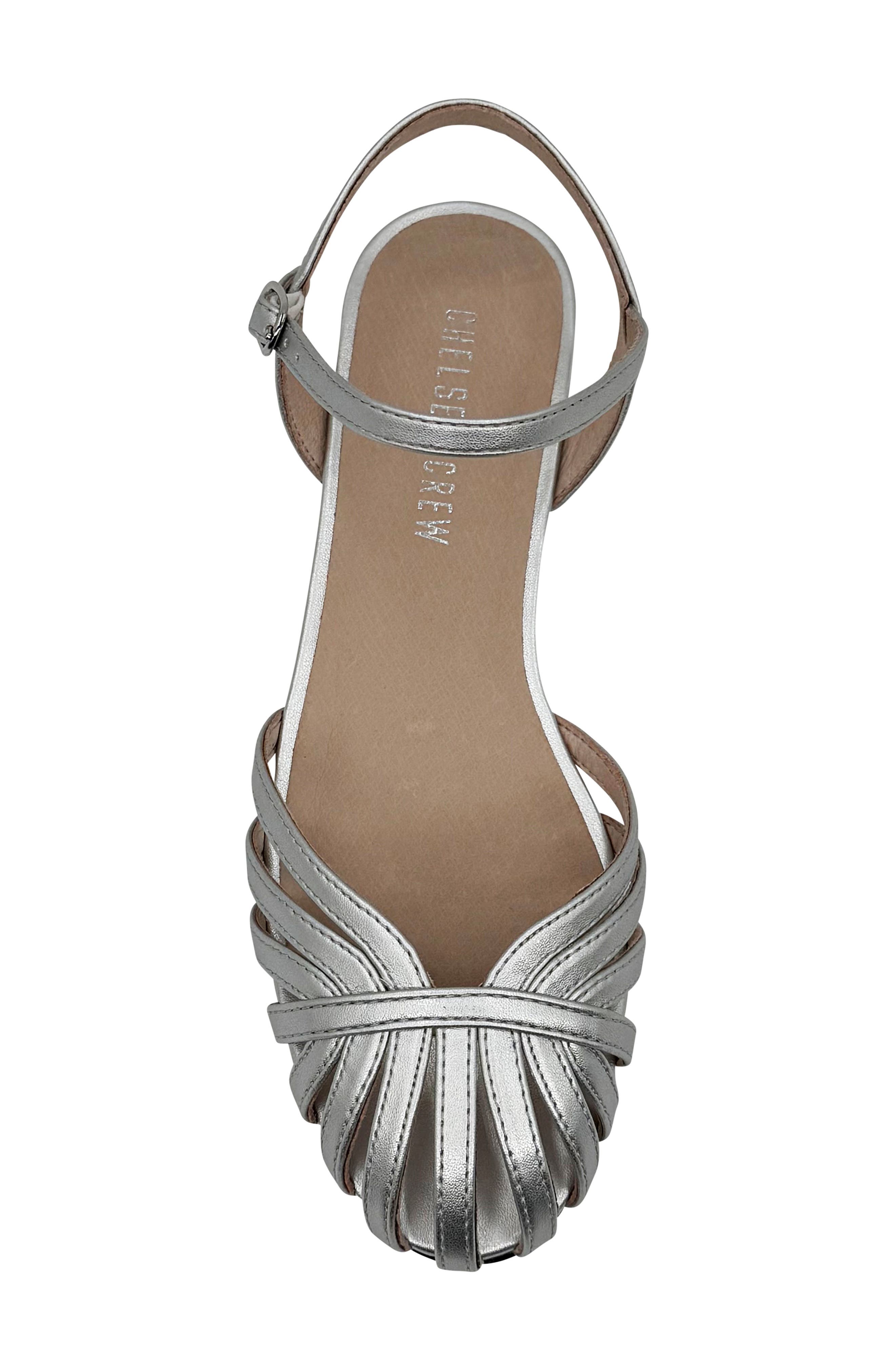CHELSEA CREW Cage Ankle Sandal, Alternate, color, Silver Pu