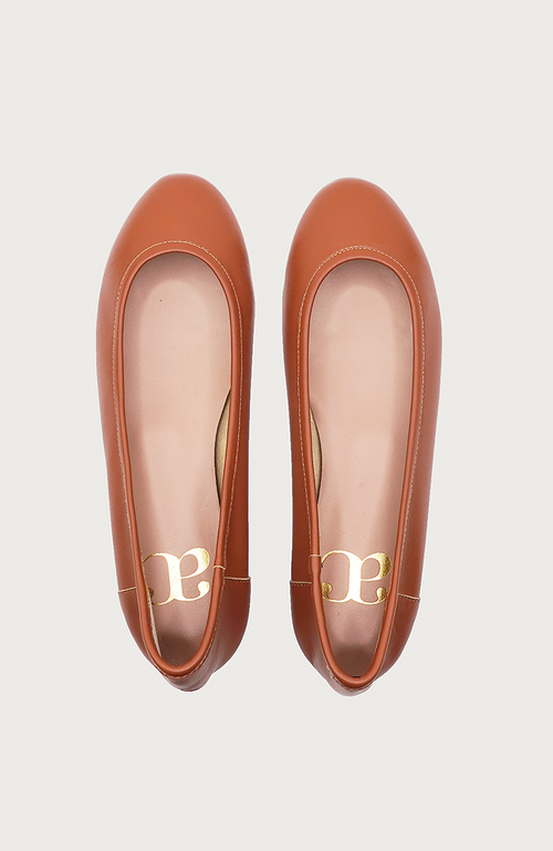 Andrea Carrano Shoes Bambolina Ballet Flat In Brown