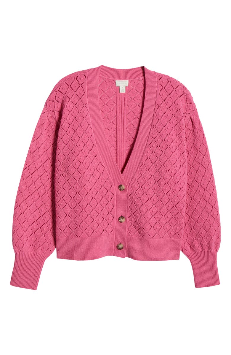 Caslon<sup>®</sup> Pointelle V-Neck Cardigan, Alternate, color, 