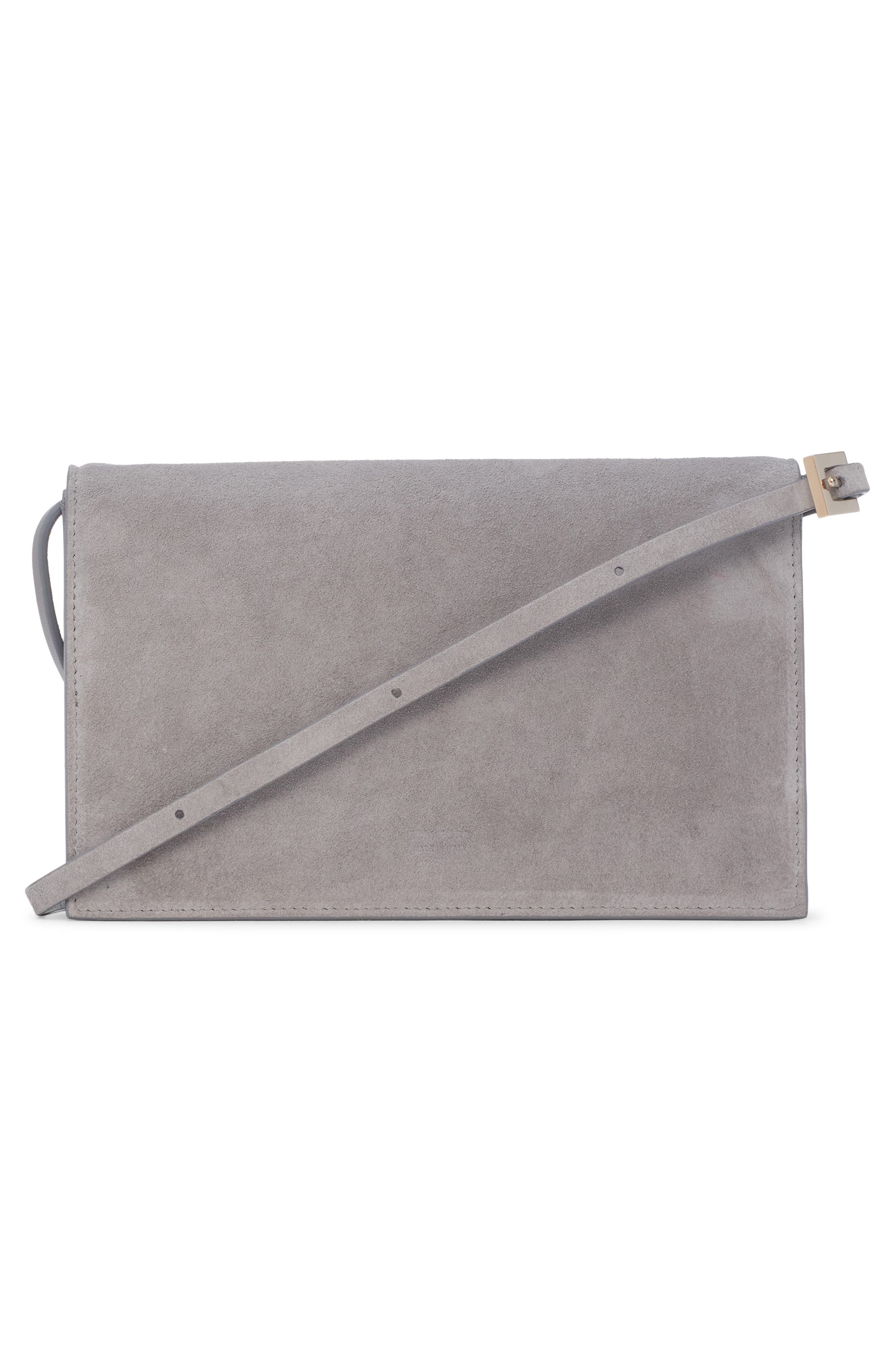 TOM FORD Mini Aube Suede Shoulder Bag, Alternate, color, Cloudburst