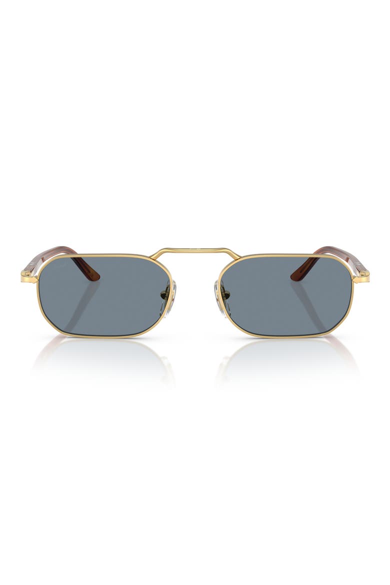 57mm Polarized Rectangular Sunglasses, Main, color, GOLD/ BROWN/ LIGHT BLUE