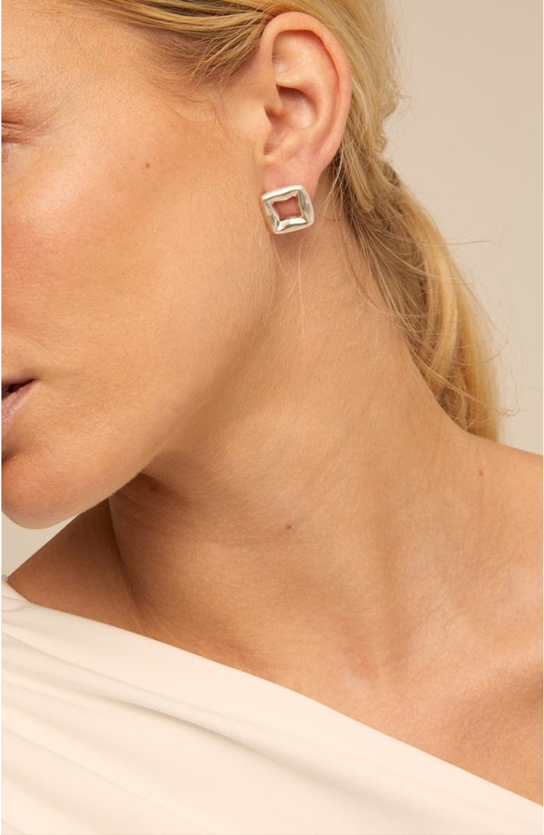 UNODE50 Small Link Earrings, Alternate, color, Silver