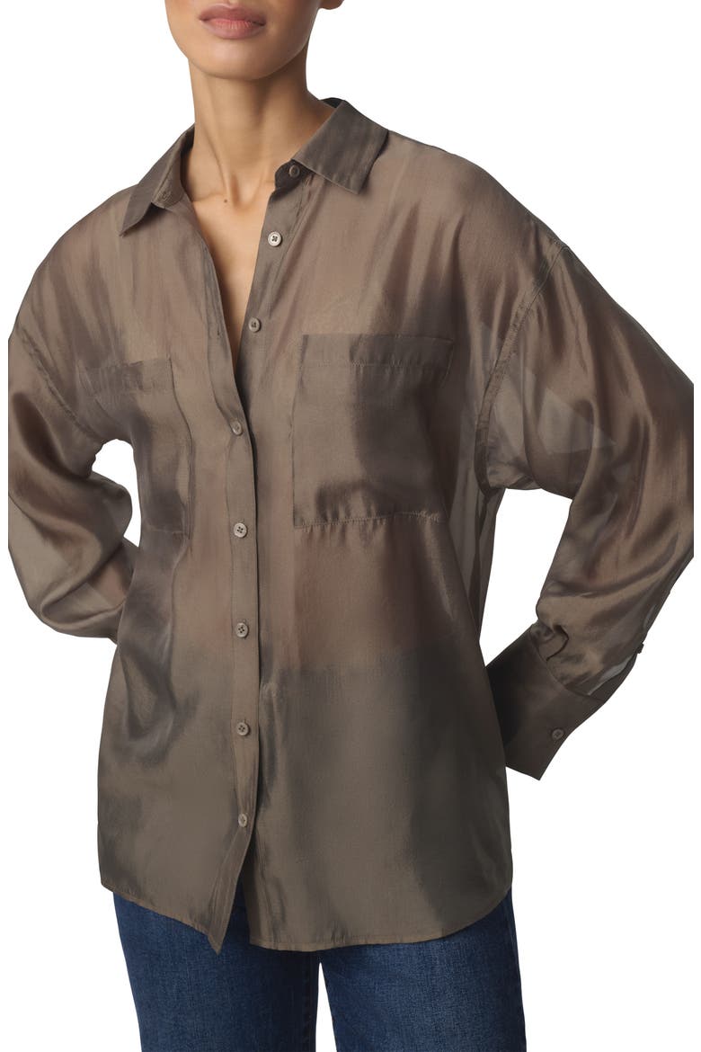 The Organza Boyfriend Shirt, Alternate, color, PORTOBELLO